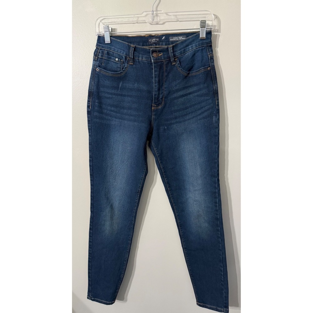 Curve Appeal Essential Skinny Jeans Womens 4/27 High‎ Rise Stretch Dark Wash